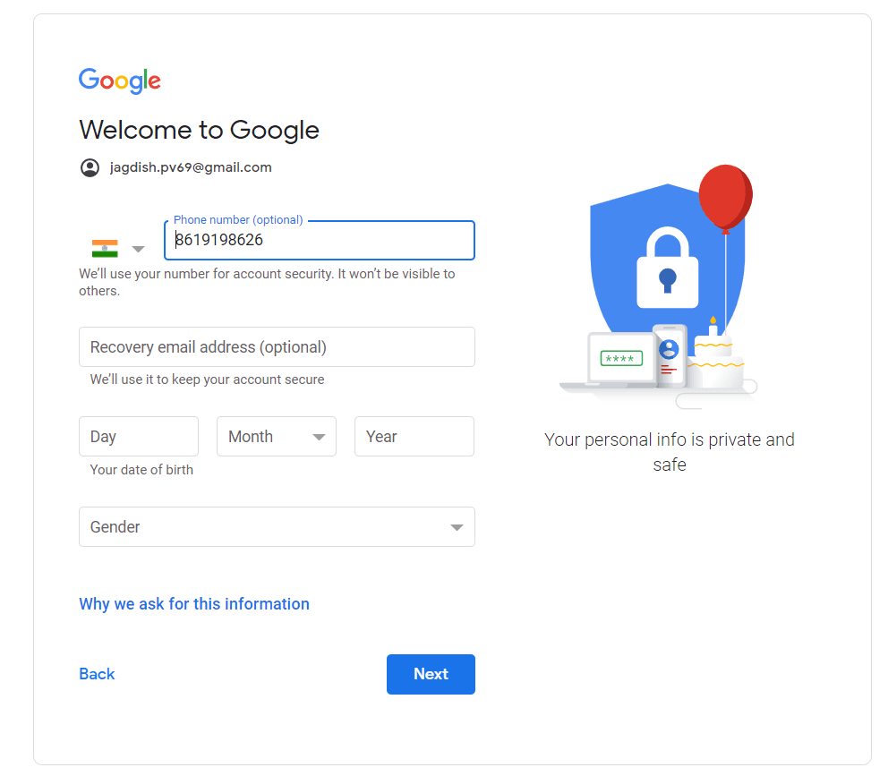 how to create Google account